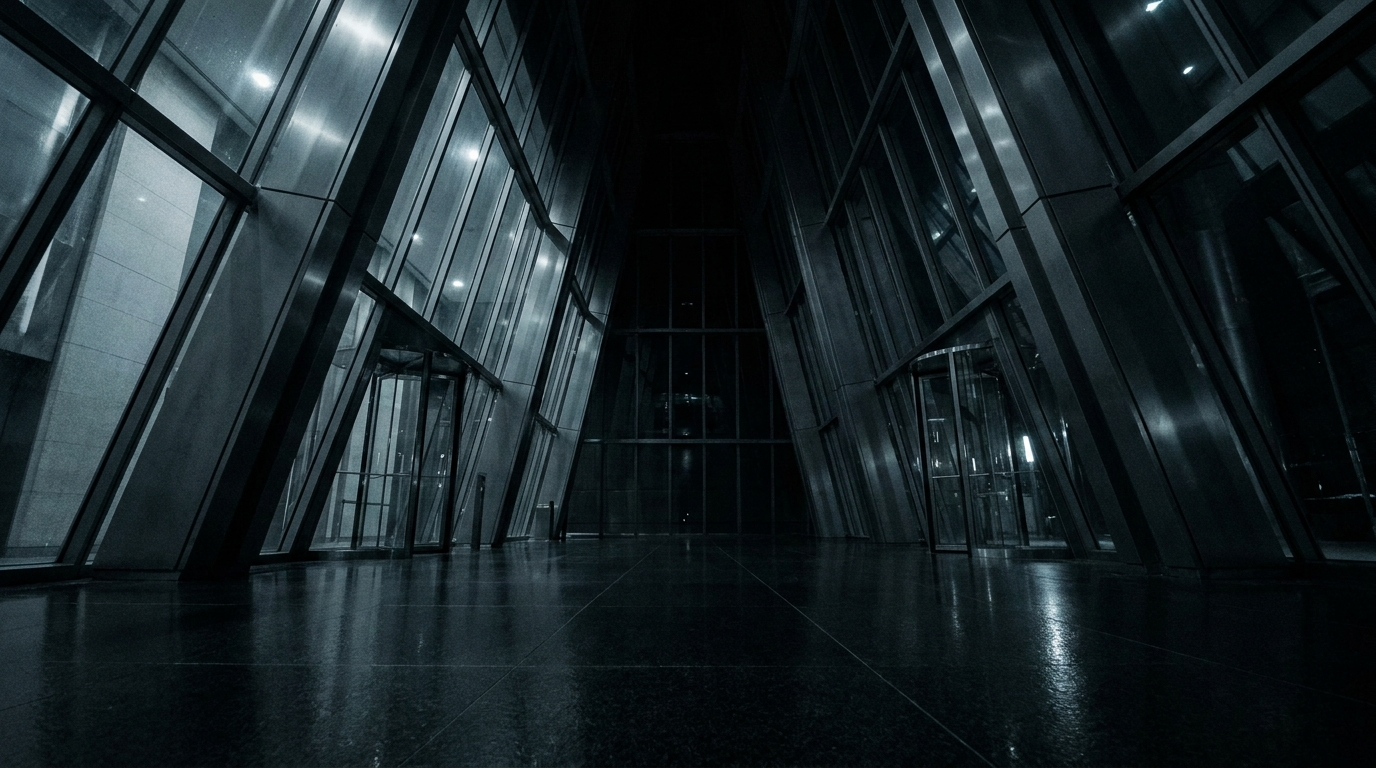 Glass lobby interior